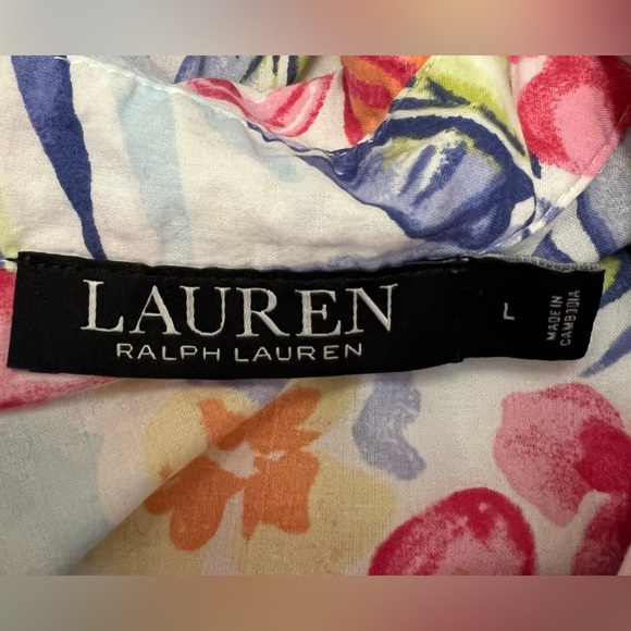 Ralph Lauren - Beautiful floral, buttoned, 3/4 or tab sleeves - Pajama top - L - Picture 3 of 5